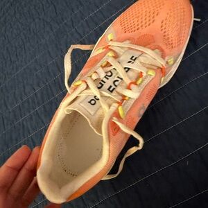 Trendy Peach Sneakers with White Accents